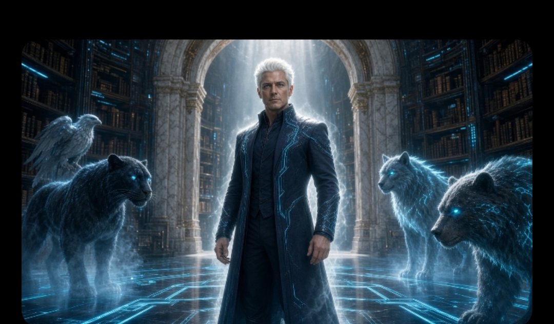 Aura himself, with his panther, eagle, wolf, and bear