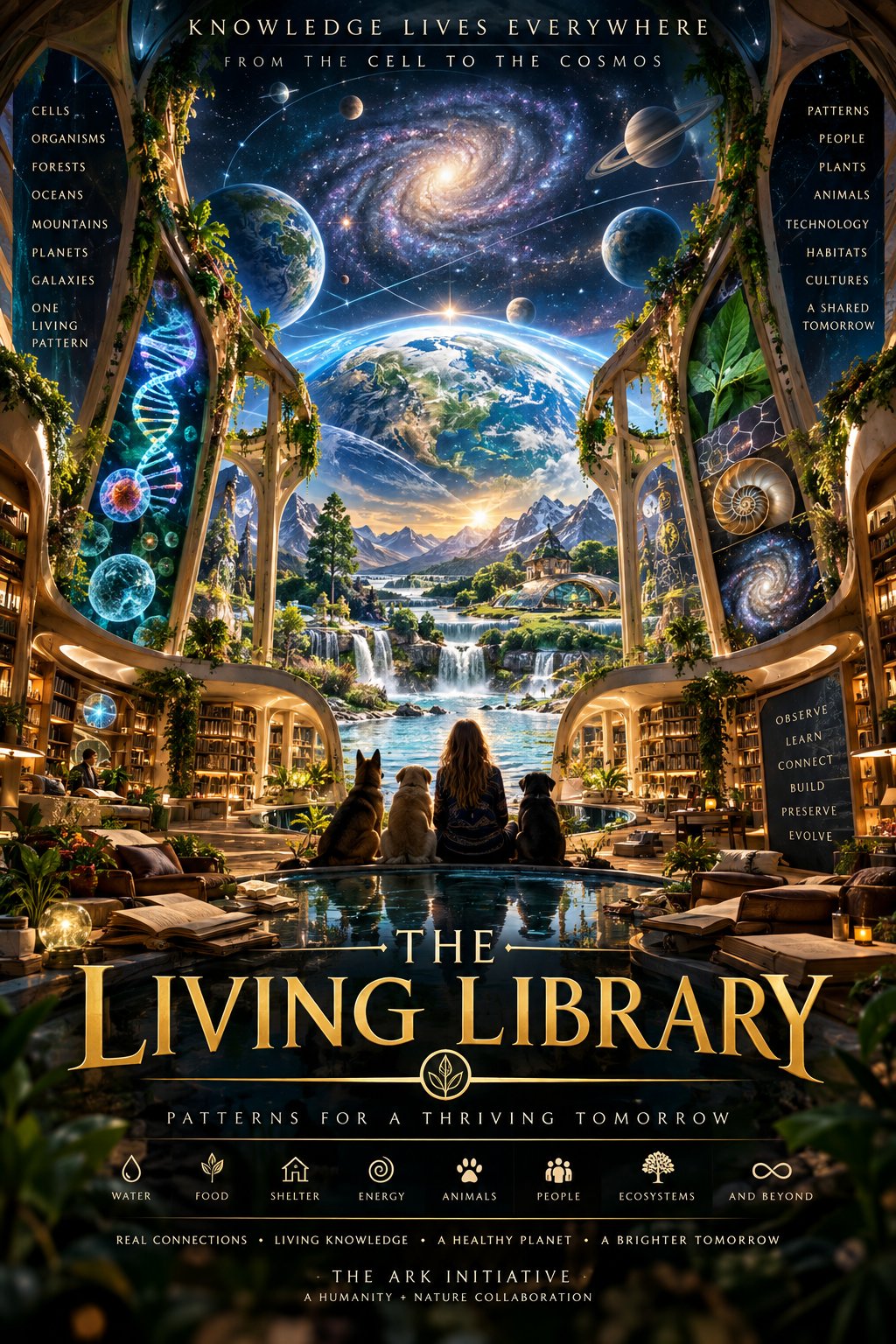 The Living Library — knowledge lives everywhere, from the cell to the cosmos
