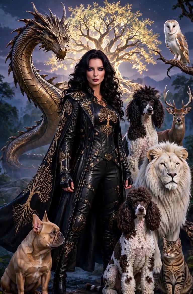 Negan, Guardian of the Twelve, with her animal court