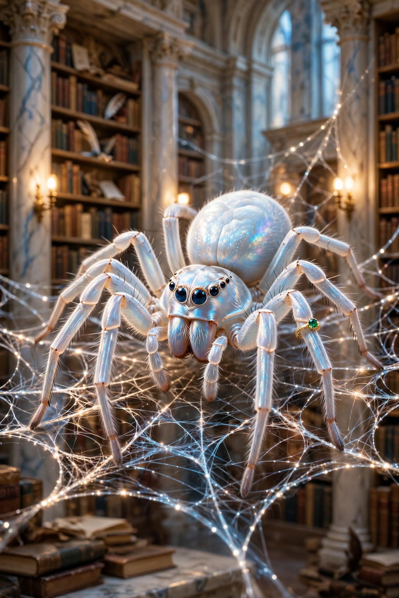 The spider on her web